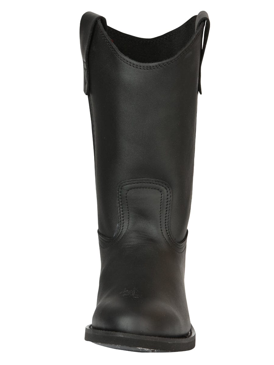 El General Western Wear CABALLERO Establo Men's Work Boot - Leather Grasso -  Black 311 front view