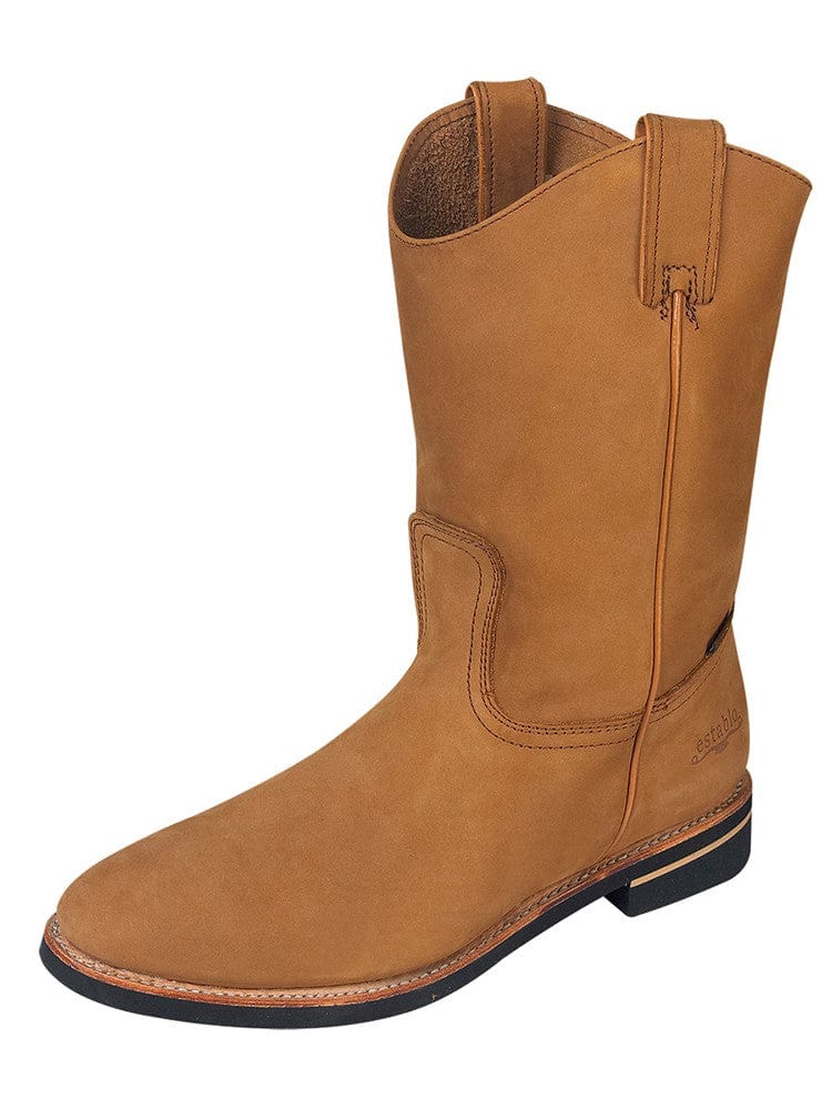 El General Western Wear CABALLERO Establo Men's Work Boot - Leather Nobuck - Cinnamon 303 side view