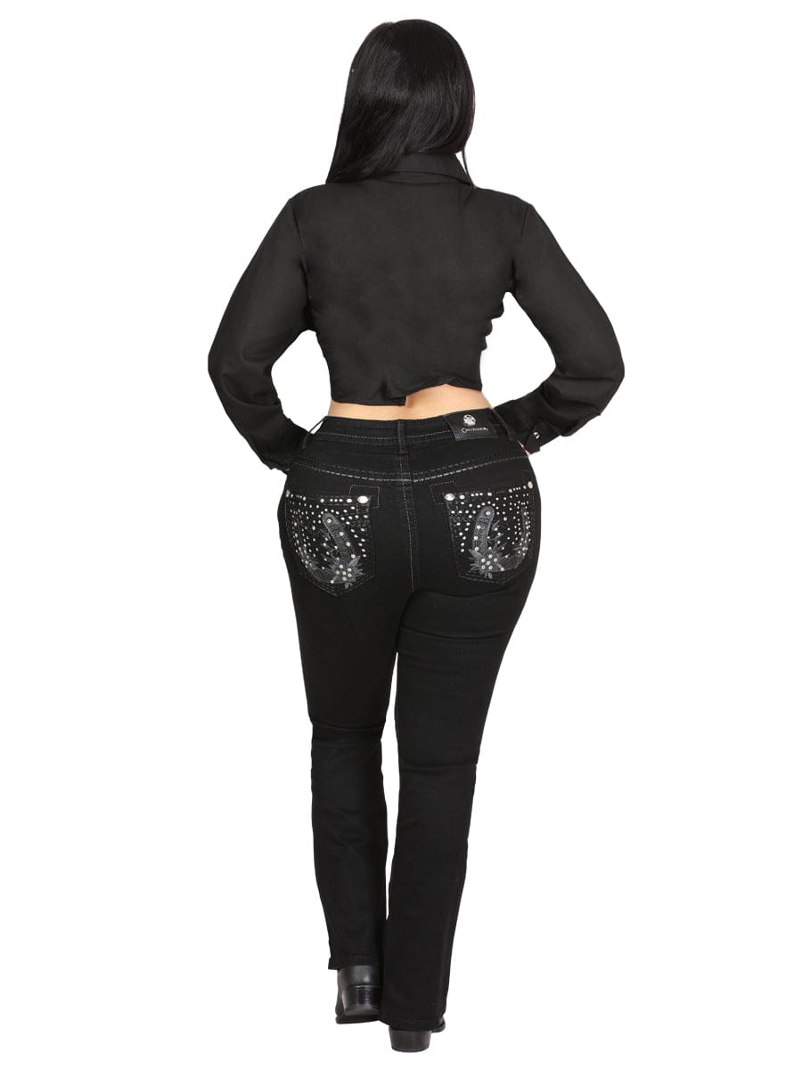 El General Western Wear DAMA Centenario Bootcut Denim Jeans - Black 45026