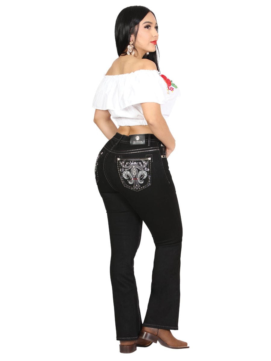 El General Western Wear DAMA Centenario Bootcut Denim Jeans - Black 45030