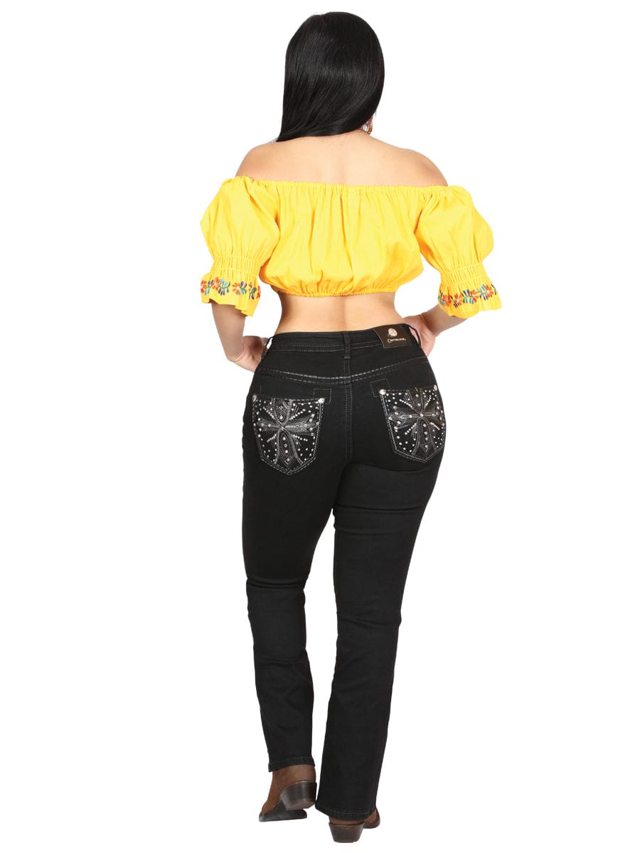 El General Western Wear DAMA Centenario Bootcut Denim Jeans - Black 45322