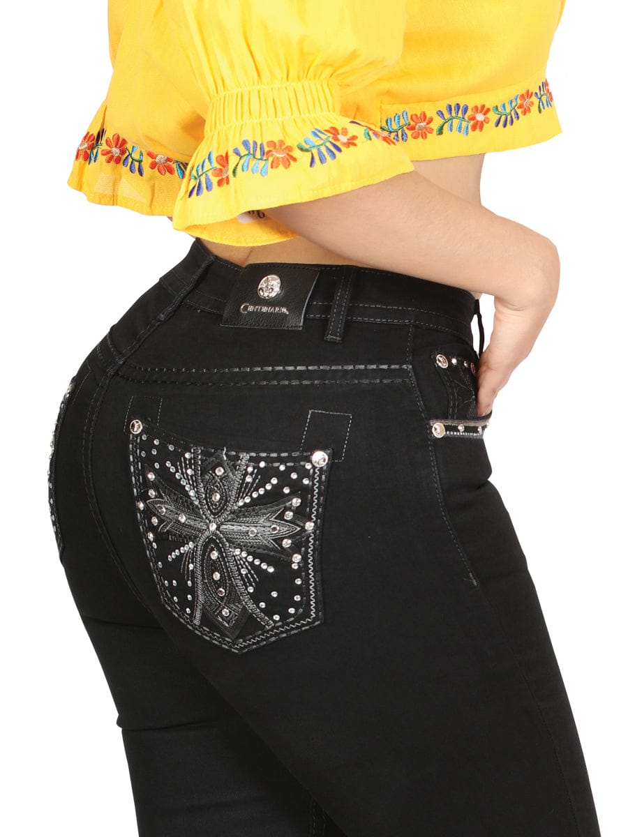 El General Western Wear DAMA Centenario Bootcut Denim Jeans - Black 45322