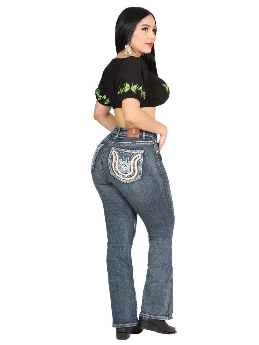 El General Western Wear DAMA Centenario Bootcut Denim Jeans - Dark Blue 45029