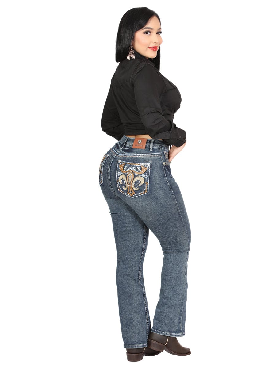 El General Western Wear DAMA Centenario Bootcut Denim Jeans - Dark Blue 45031