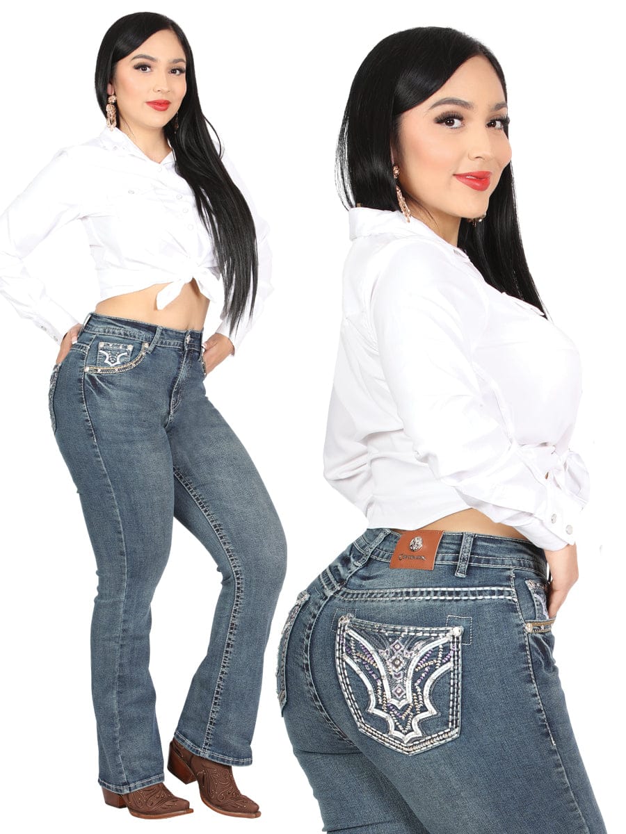El General Western Wear DAMA Centenario Bootcut Denim Jeans - Dark Blue 45032