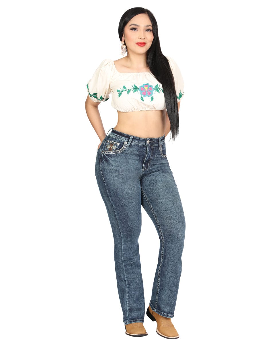 El General Western Wear DAMA Centenario Bootcut Denim Jeans - Dark Blue 45323