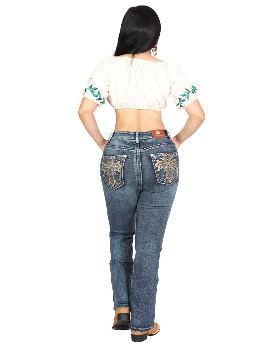 El General Western Wear DAMA Centenario Bootcut Denim Jeans - Dark Blue 45323