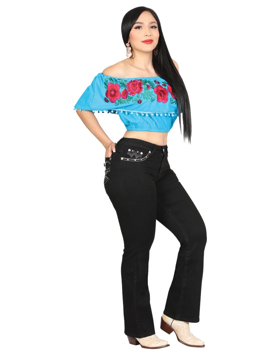El General Western Wear DAMA Centenario Hip-Up Bootcut Denim Jeans - Black 45319