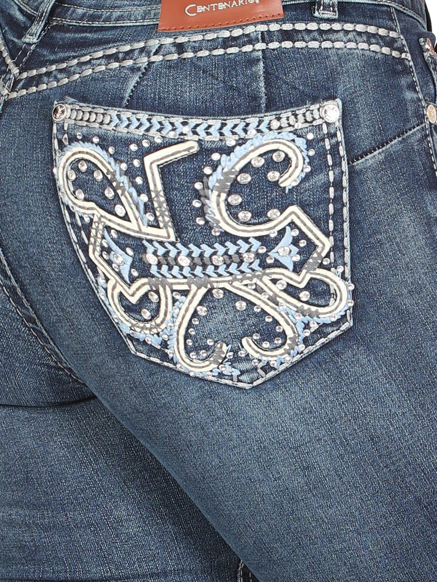 El General Western Wear DAMA Centenario Hip-Up Bootcut Denim Jeans - Dark Blue 45321