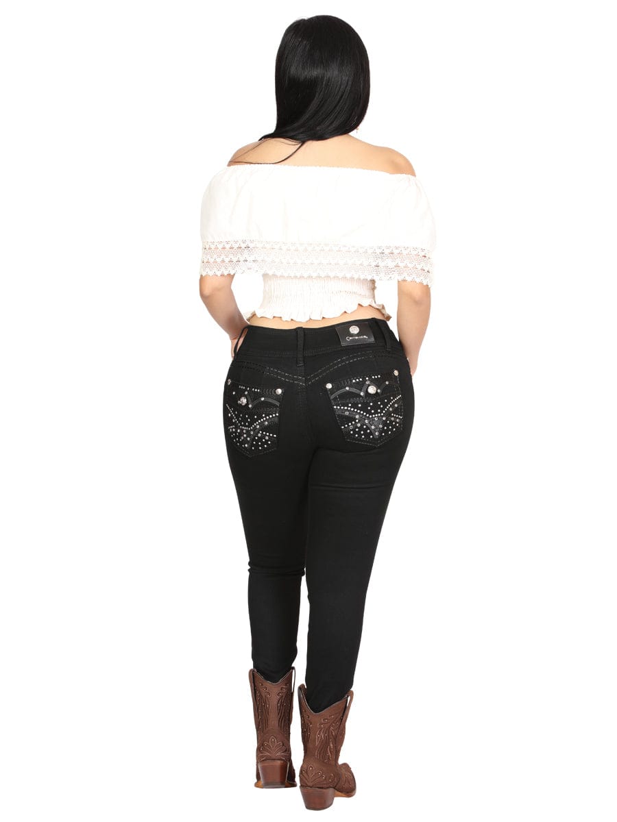 El General Western Wear DAMA Centenario Hip-Up Skinny Denim Jeans - Black 45318