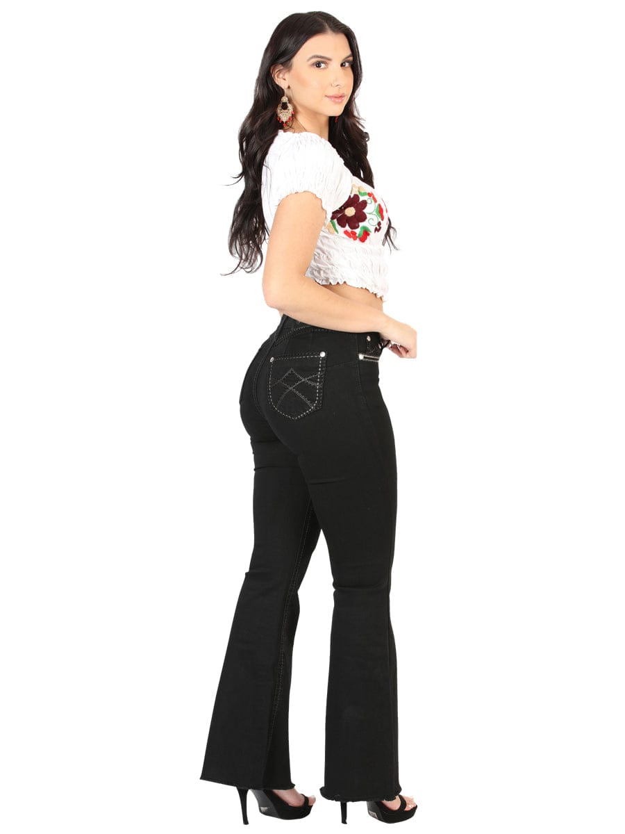El General Western Wear DAMA Centenario Women's Black Bootcut Denim Jeans 45543