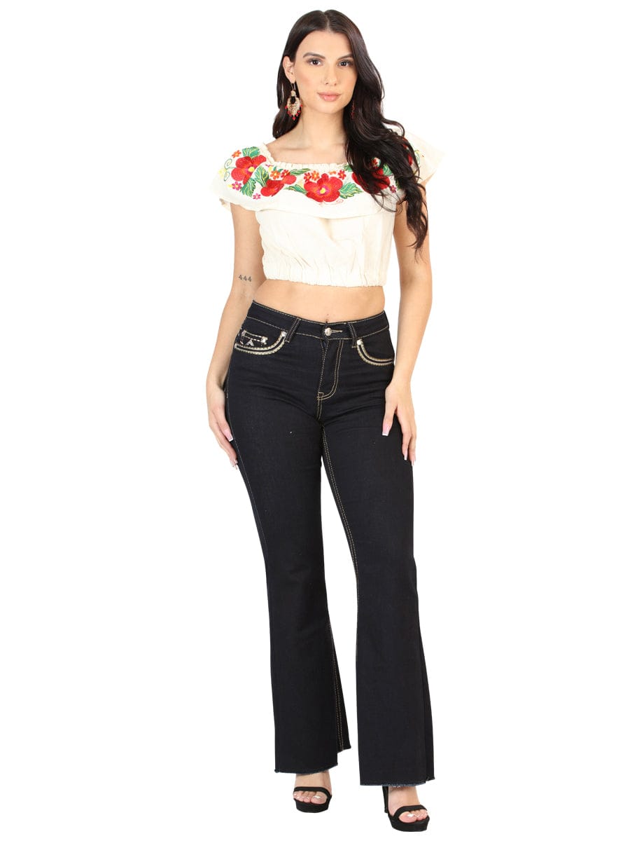 El General Western Wear DAMA Centenario Women's Medium Blue Bootcut Denim Jeans 45544