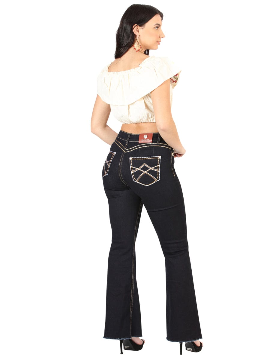 El General Western Wear DAMA Centenario Women's Medium Blue Bootcut Denim Jeans 45544