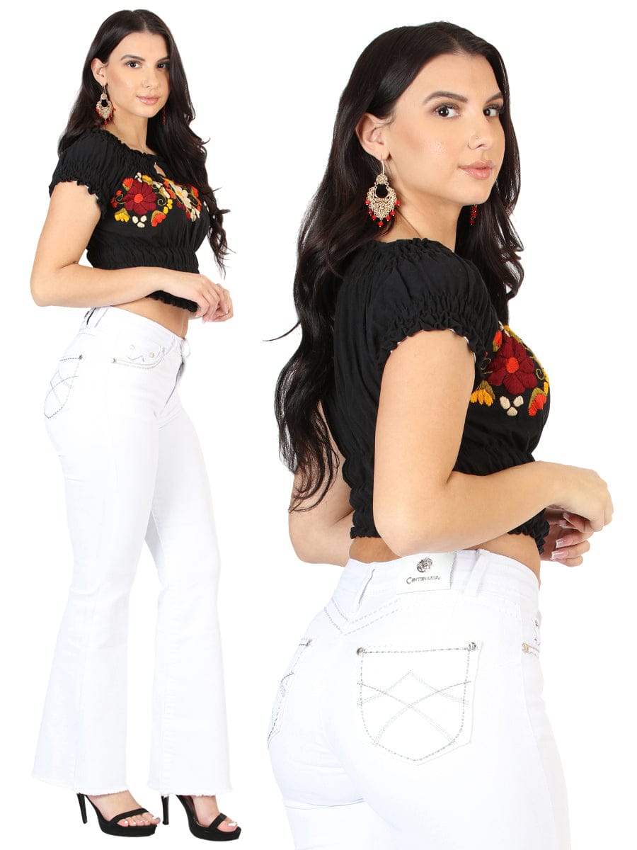 El General Western Wear DAMA Centenario Women's White Bootcut Denim Jeans 45545