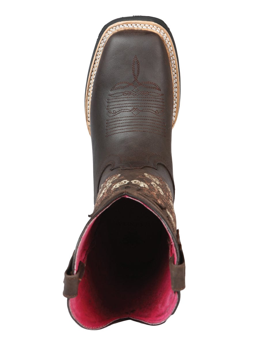 El General Western Wear DAMA El General Women's Cowboy Boot - Crazy Brown 44635 top view
