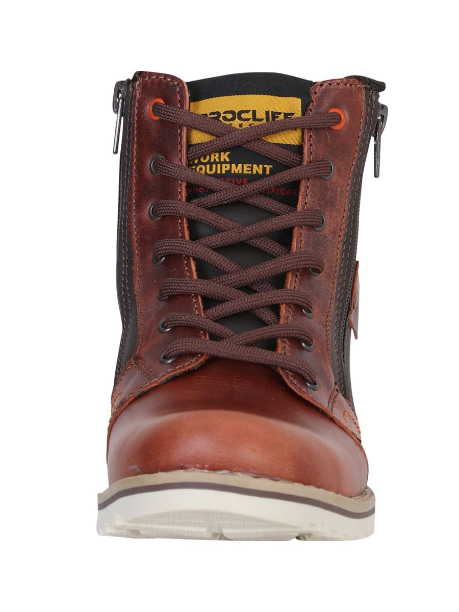 El General Western Wear DAMA ProCliff Protection Women's Lace Up Work Boot- Wine 35209 front view