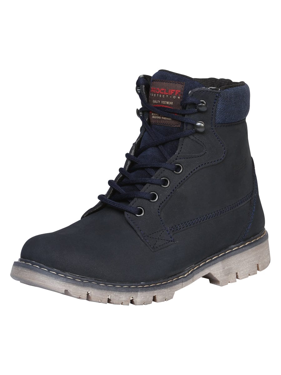 El General Western Wear DAMA ProCliff Protection Women's Nubuck Lace Up Boot- Blue. 35226