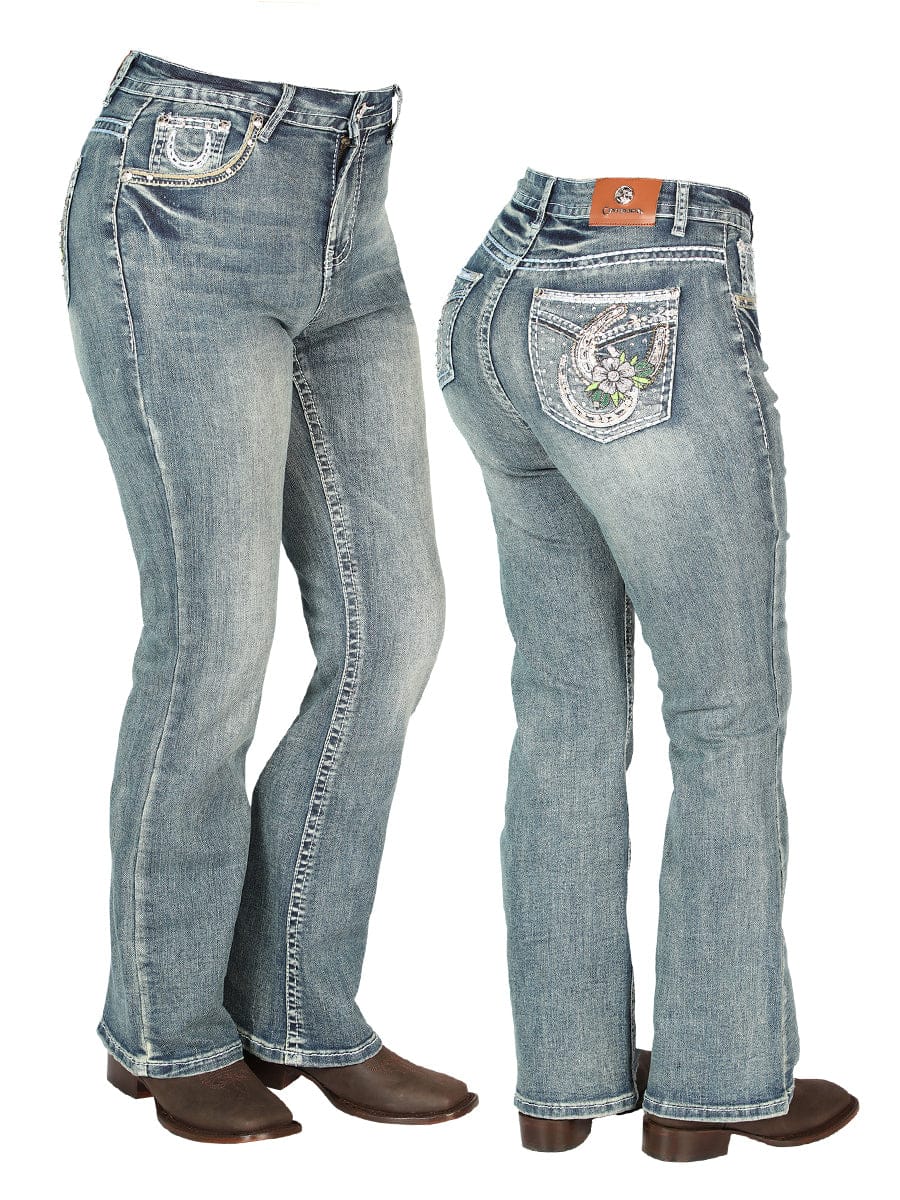 El General Western Wear DAMA Womens Medium-Blue Centenario Jeans 44957