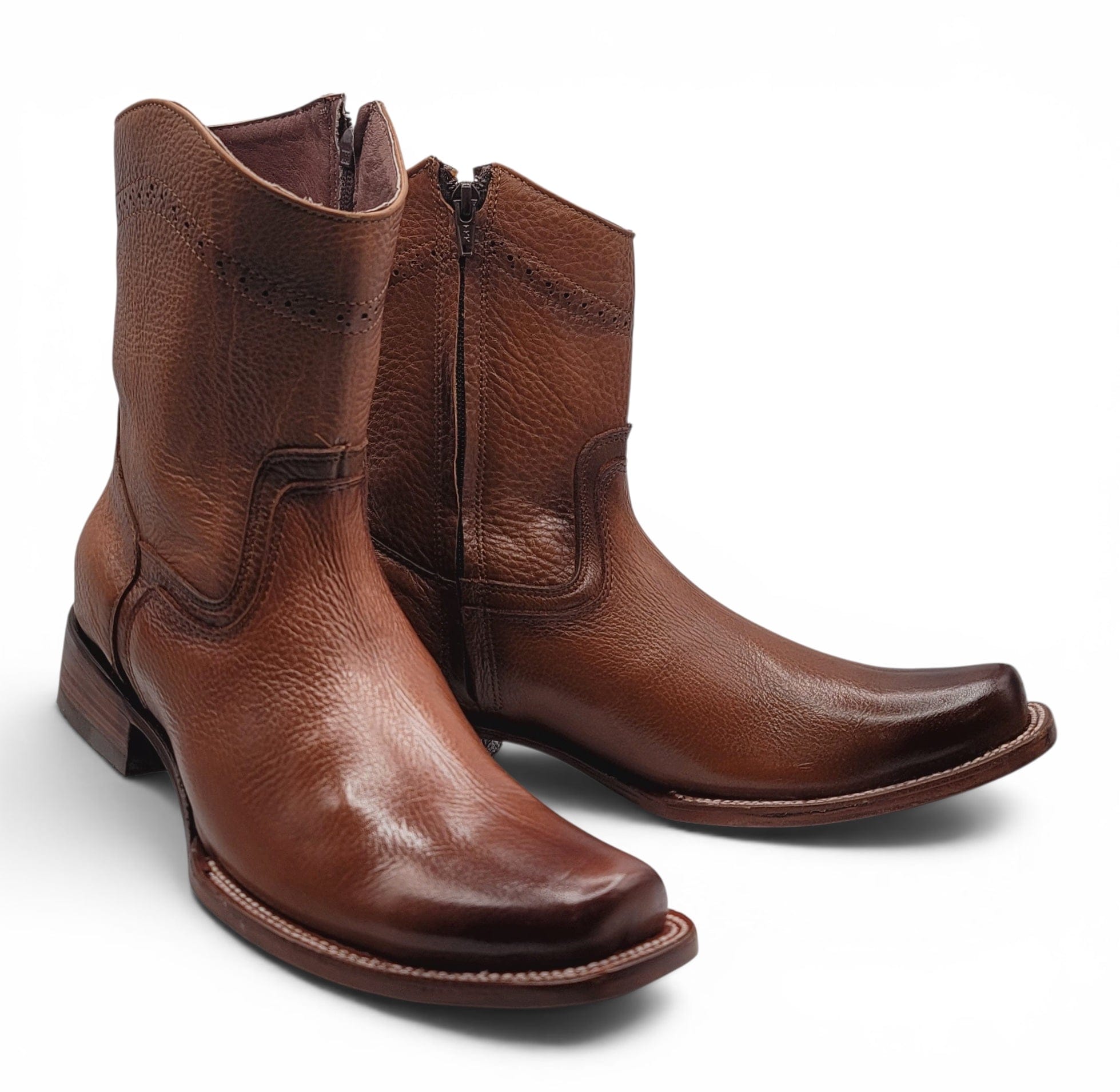 Hooch Boots Boots Men’s Genuine Leather Dubai Toe Boots Honey Color – Hooch Boots