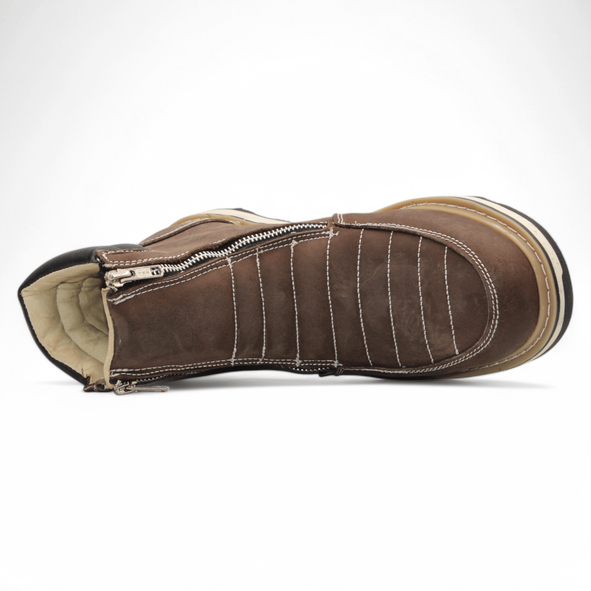 Hooch Boots Boots Men’s Genuine Leather Round Toe Work Shoes Brown Color – Hooch Boots - Top View