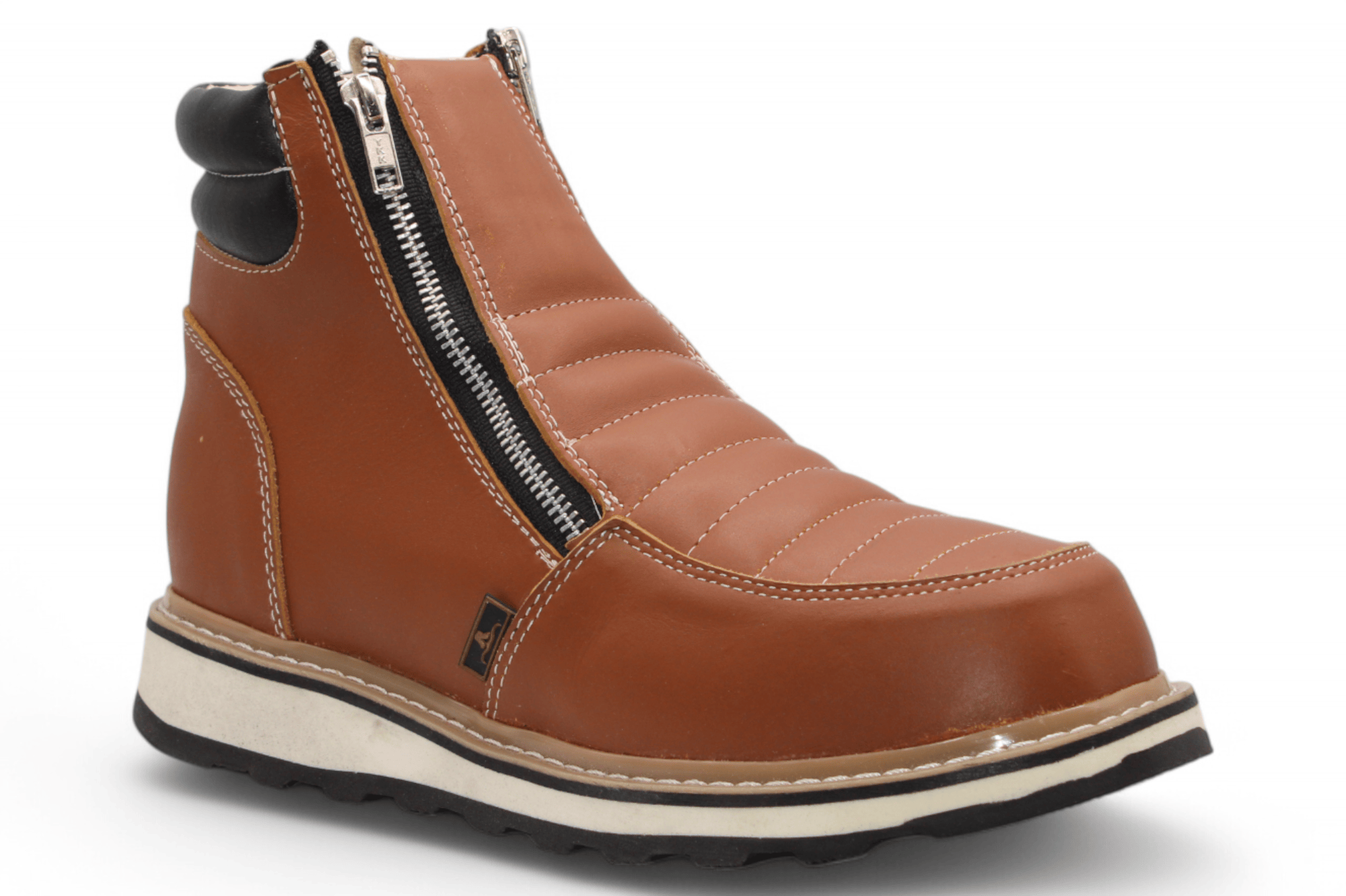 Hooch Boots Boots Men’s Genuine Leather Round Toe Work Shoes Honey Color – Hooch Boots - Side View