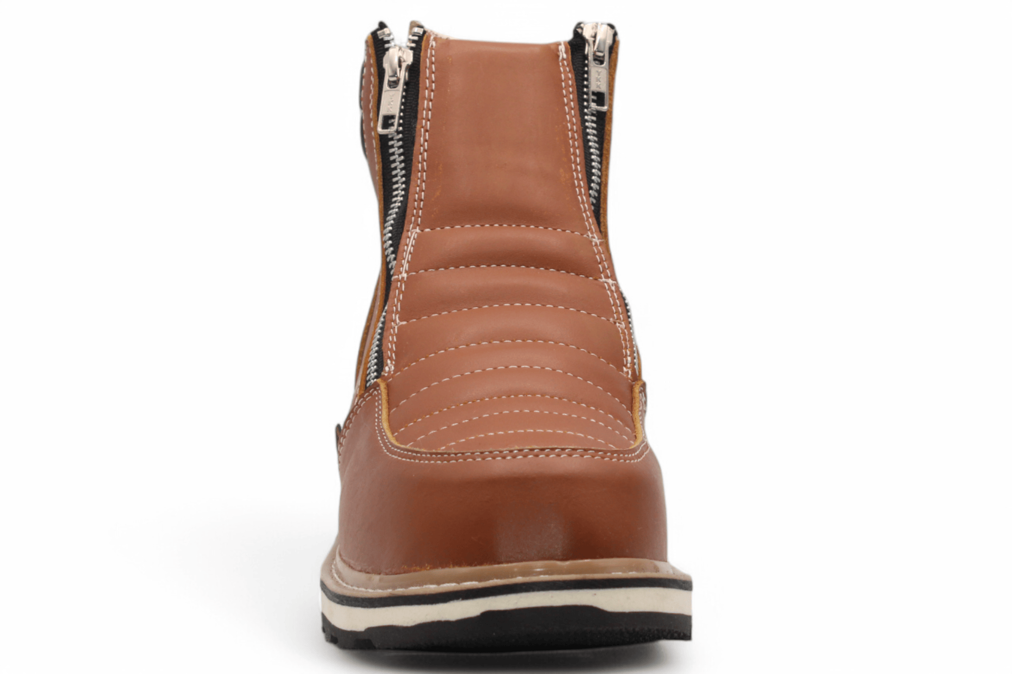 Hooch Boots Boots Men’s Genuine Leather Round Toe Work Shoes Honey Color – Hooch Boots - Front View