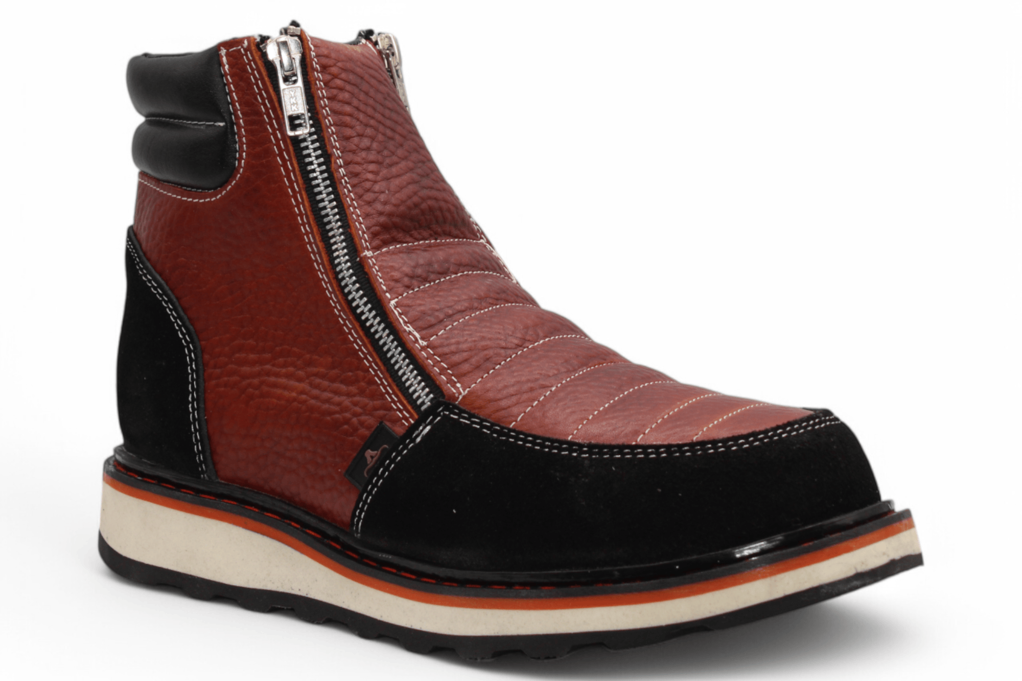 Hooch Boots Boots Men’s Genuine Leather Round Toe Work Shoes Shedron Color – Hooch Boots - Side View