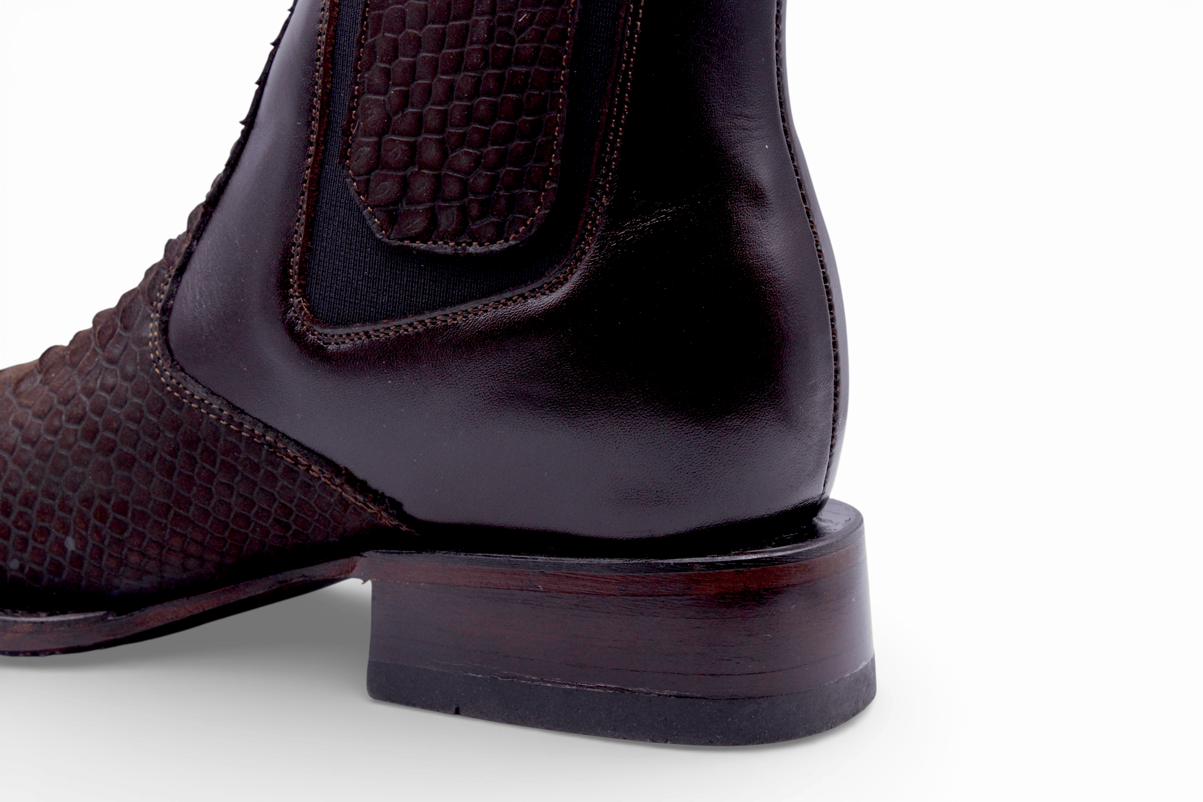 Hooch Boots Boots Men’s Genuine Leather Square Toe Ankle Boots Chocolate Color – Hooch Boots