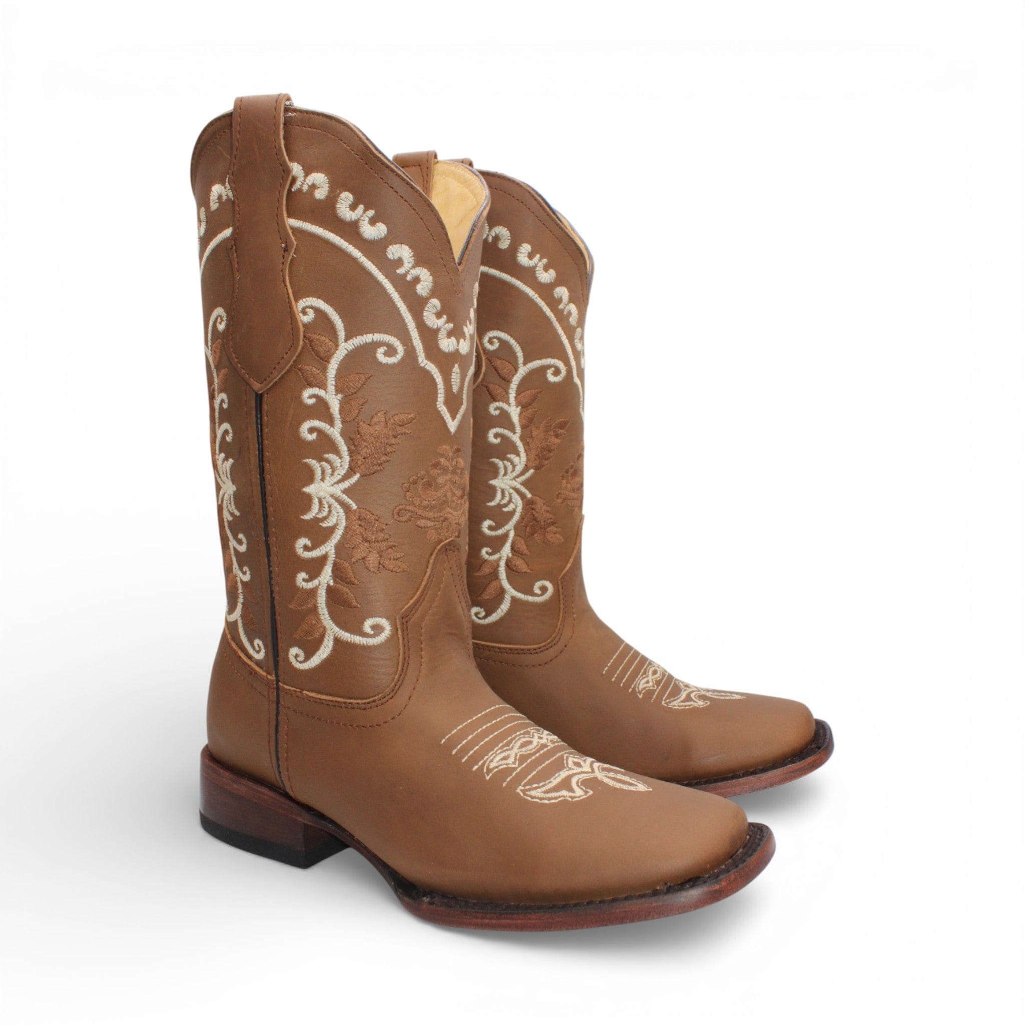Hooch Boots Boots Women’s Genuine Leather Square Toe Tall Boots Tan Color – Hooch Boots