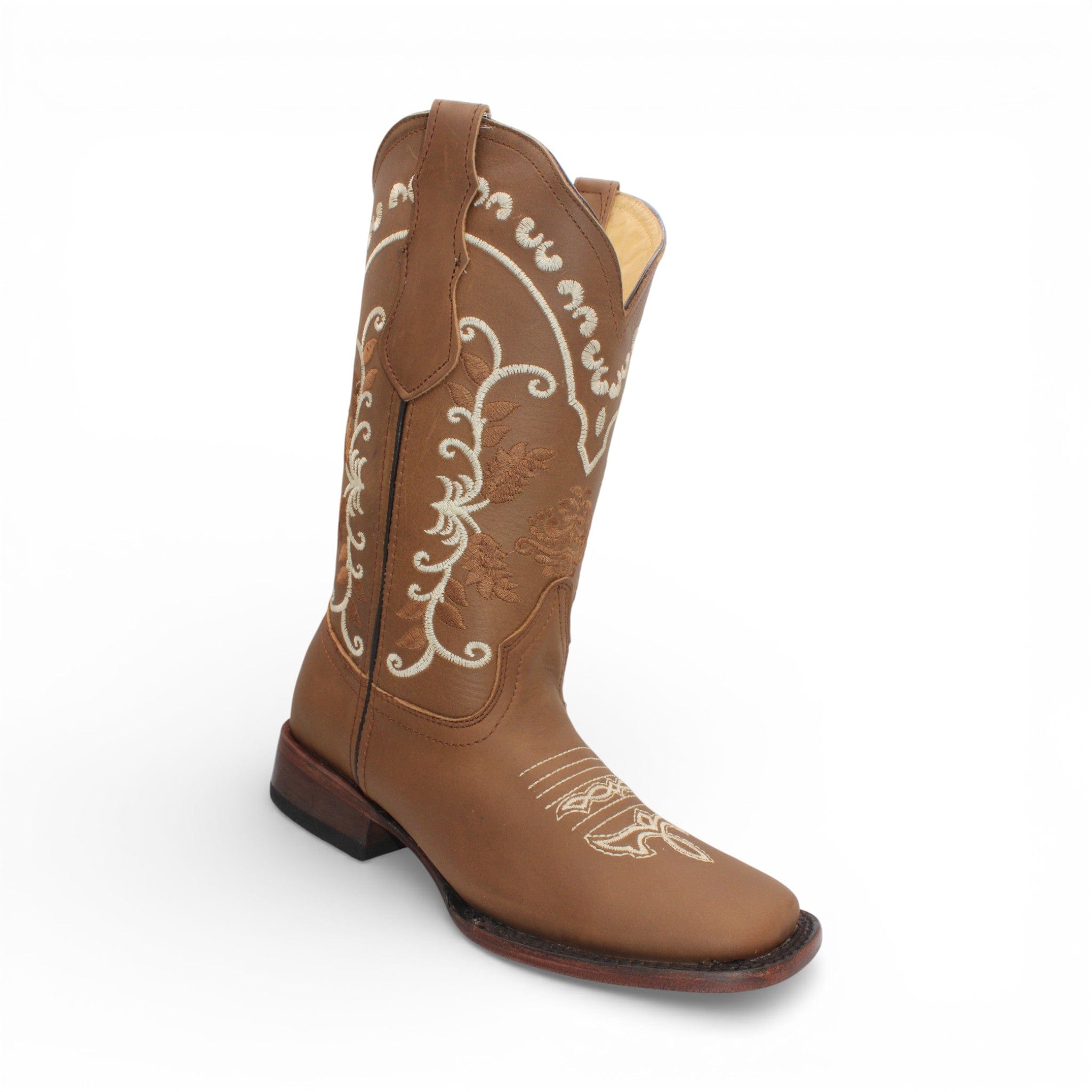 Hooch Boots Boots Women’s Genuine Leather Square Toe Tall Boots Tan Color – Hooch Boots