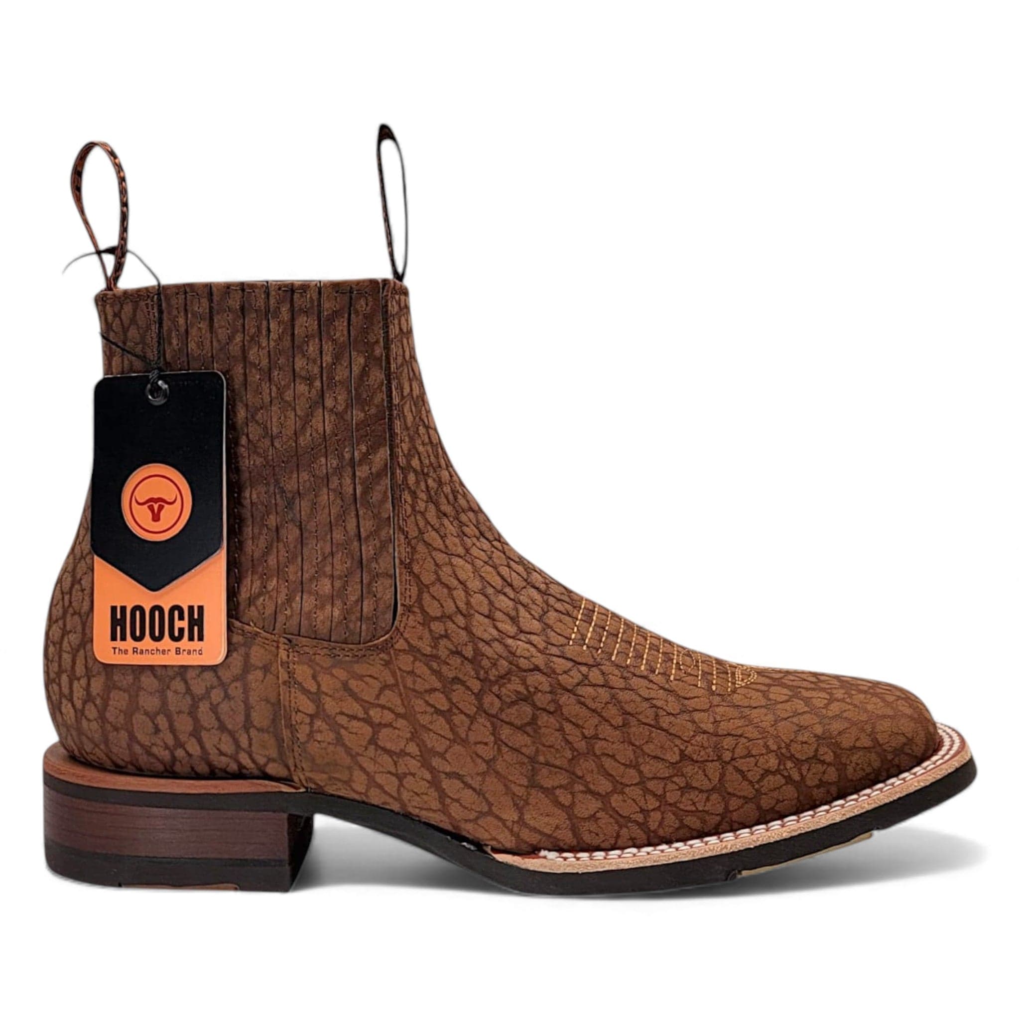 Hooch Boots Men’s Genuine Bull Shoulder Leather Square Toe Ankle Boots Tan Color – Hooch Boots