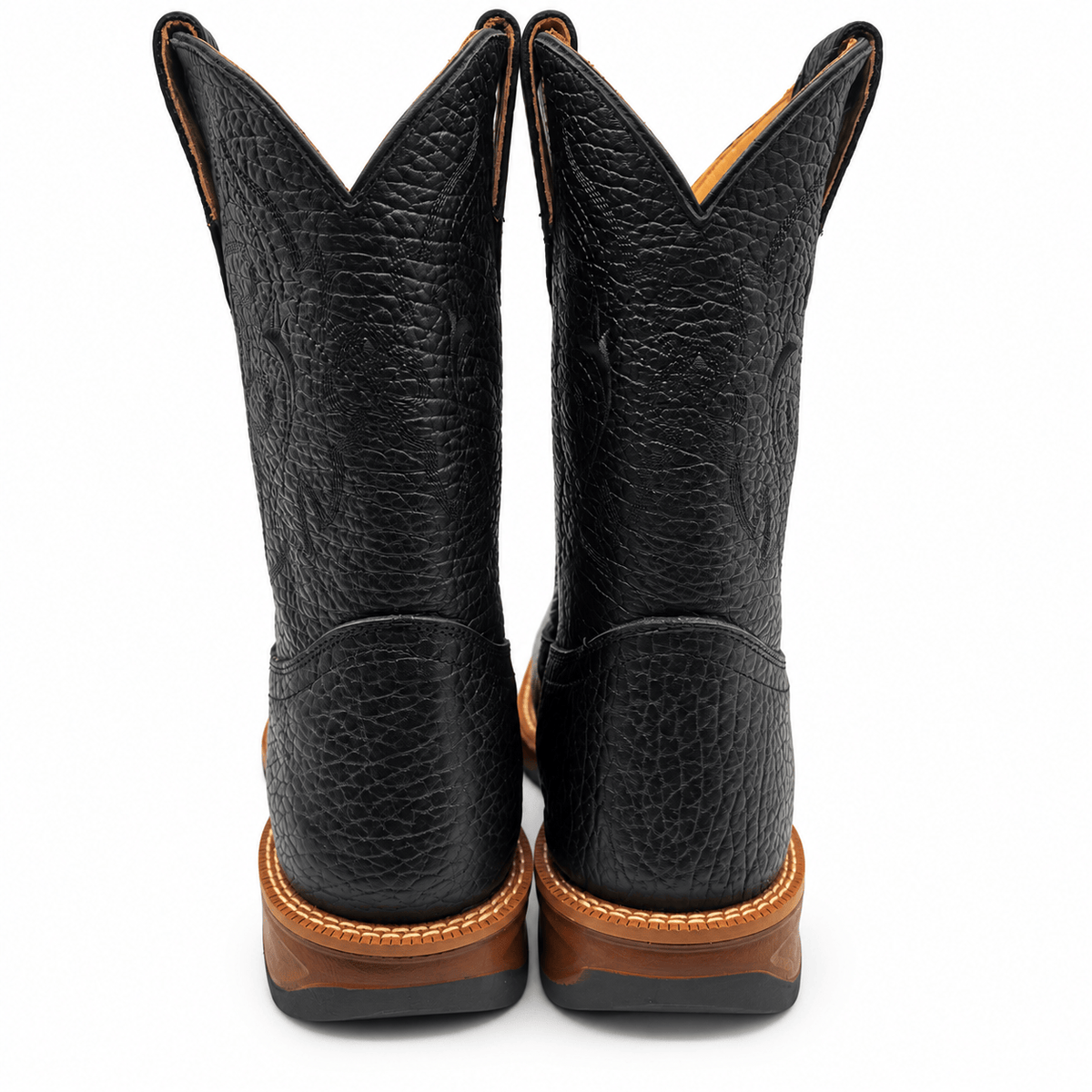 Hooch Boots Men's Genuine Leather Square Toe Boots Black Color - Hooch Boots