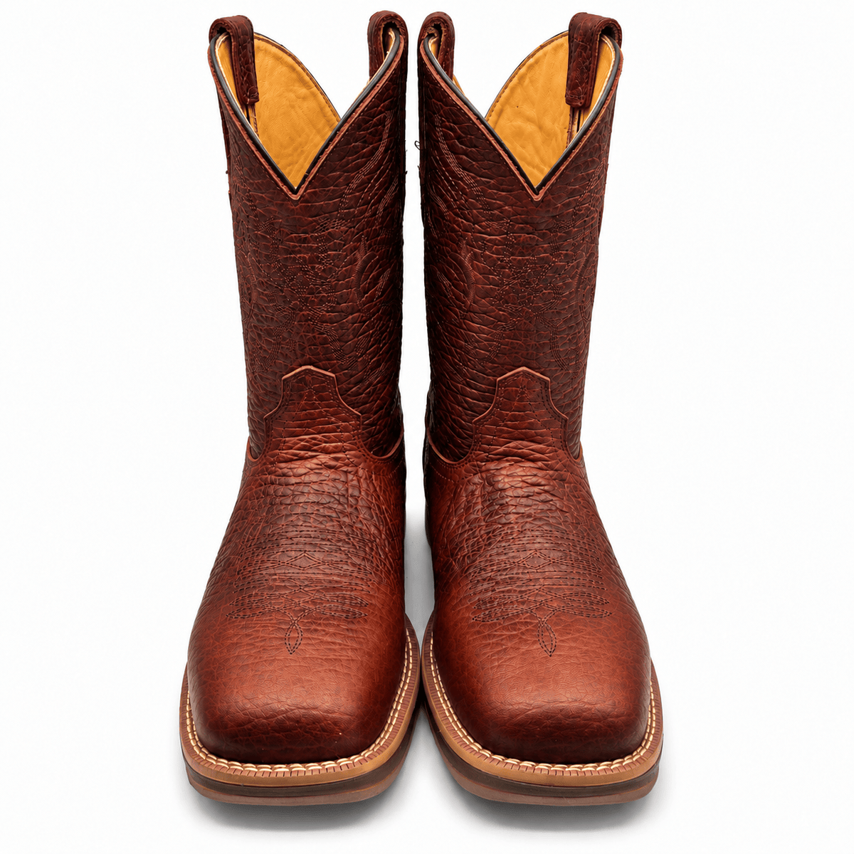 Hooch Boots Men's Genuine Leather Square Toe Boots Shedron Color - Hooch Boots