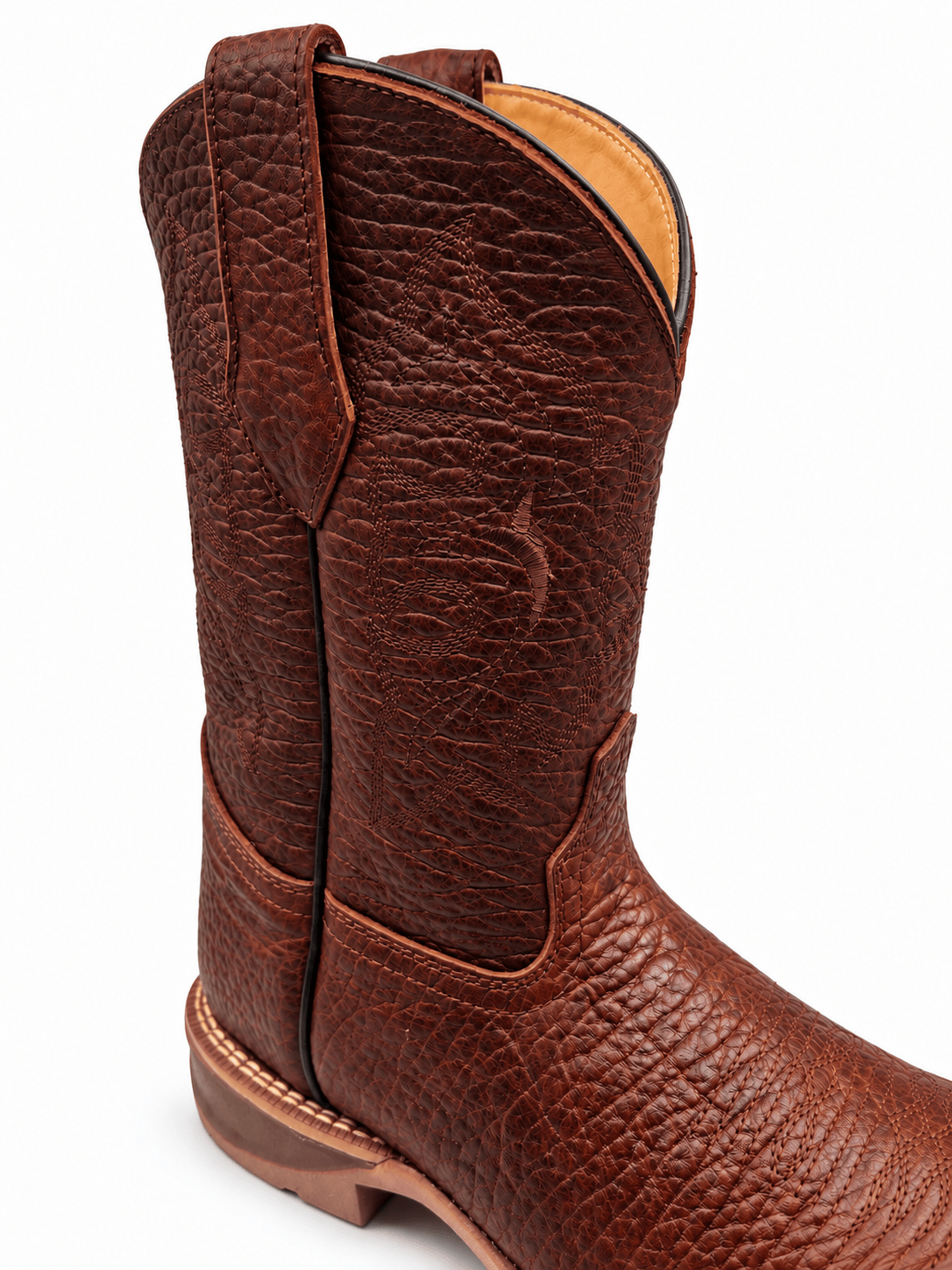 Hooch Boots Men's Genuine Leather Square Toe Boots Shedron Color - Hooch Boots