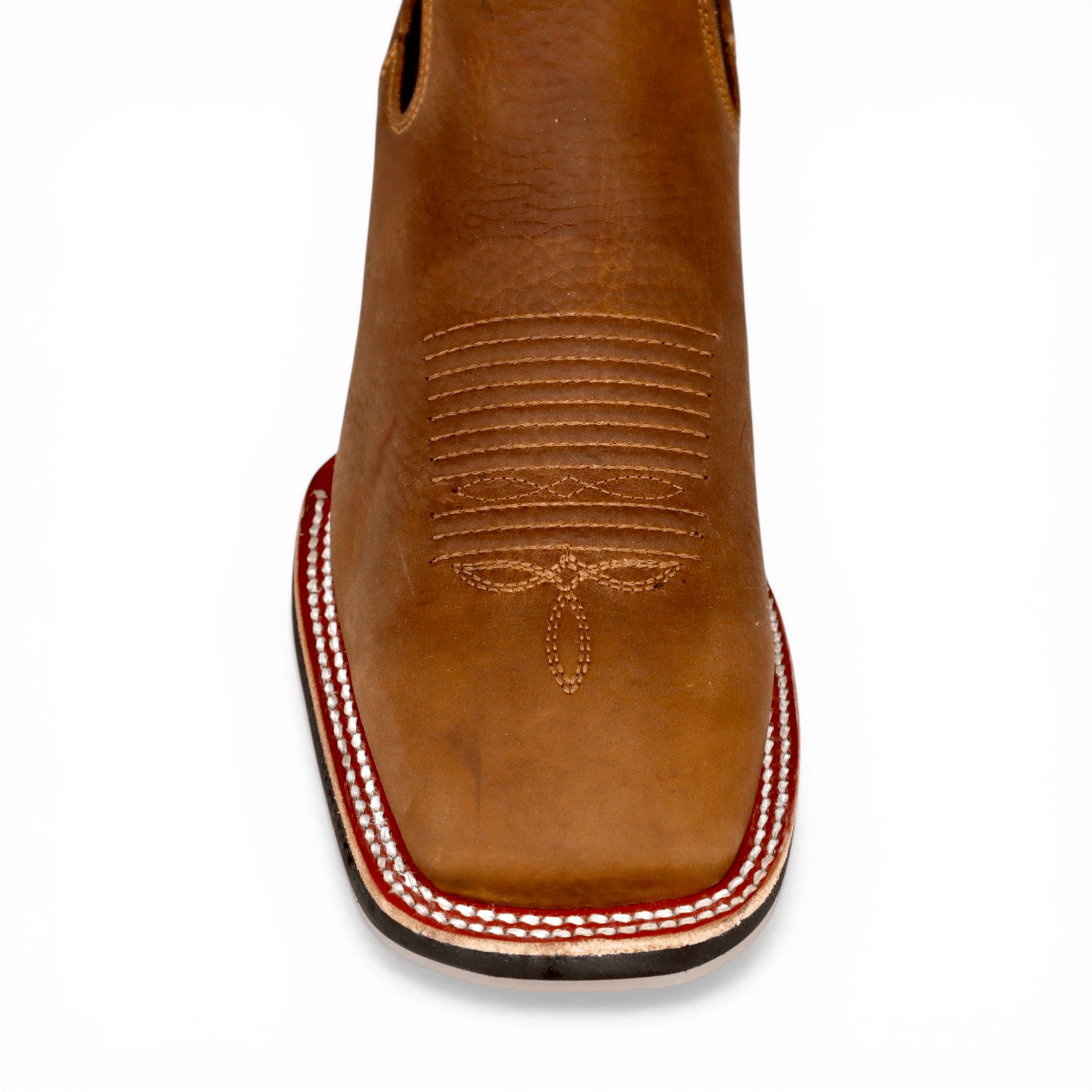 Hooch Boots Mens Wide Square Toe Botin Tan – Genuine Leather Western Boot H42A3127