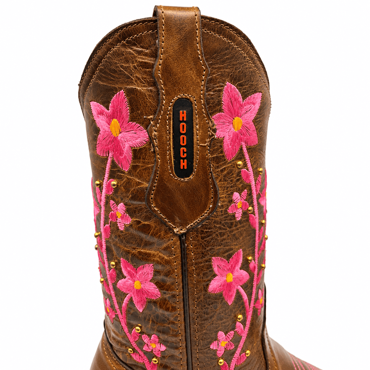Hooch Boots Women's Genuine Leather Square Toe Boots Brown Color - Hooch Boots