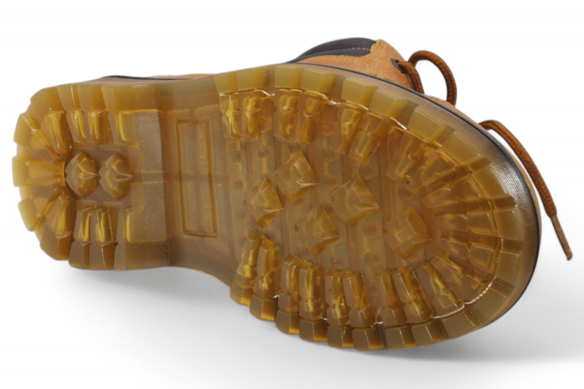 Caiman Rodeo Wallet Men’s Honey Leather Round Toe Work Boot with Clear Rubber Sole – Hooch