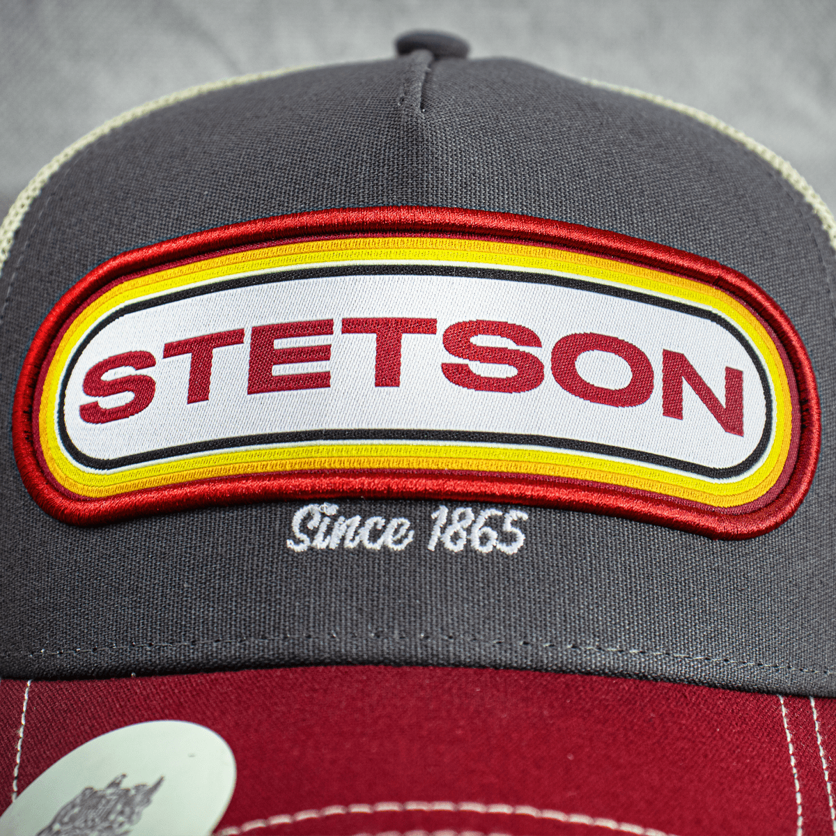 Hooch Stetson Cap Authentic Trucker Hat Original front close up