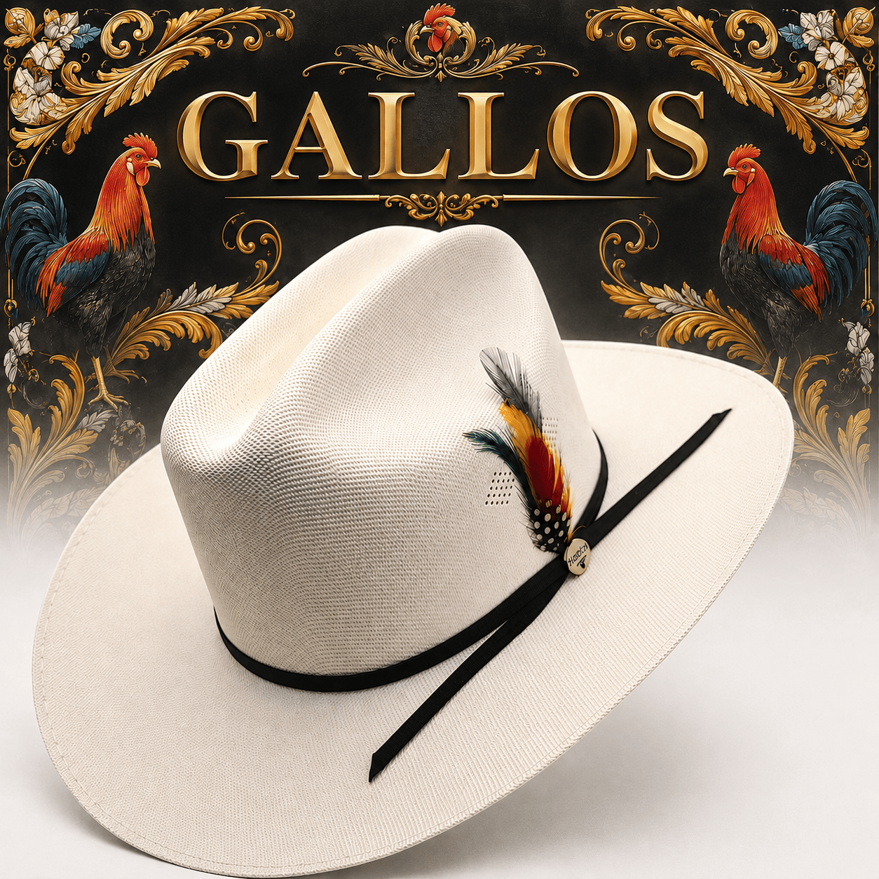 Hooch Sombrero Men’s Western Cowboy Hat Gallos Edition Telar 1x1 1000X Sinaloa Style 4.5” Crown 3.5” Brim with Feather – Hooch Boots