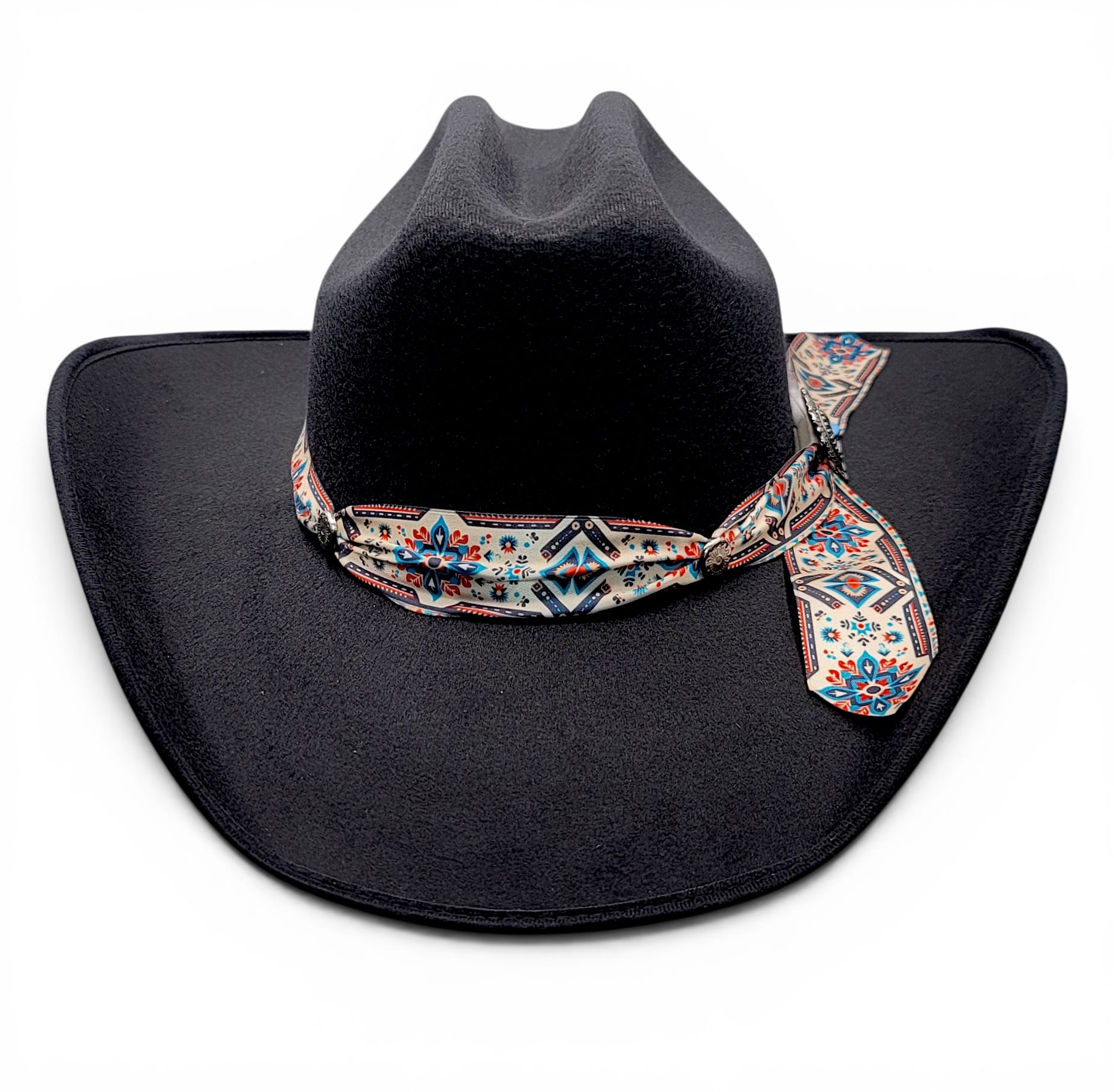Hooch Women's Western Hat Women's Synthetic Felt Western Cowgirl Hats Black Color Charlie Printed Band – Hooch Boots