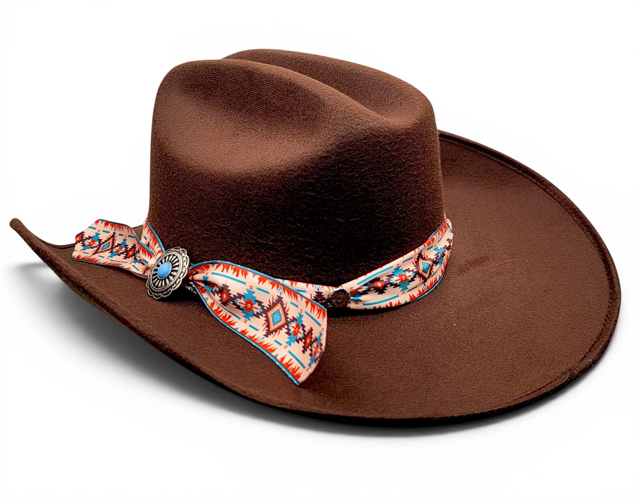 Hooch Women's Western Hat Women's Synthetic Felt Western Cowgirl Hats Chocolate Color Charlie Southwestern Band – Hooch Boots