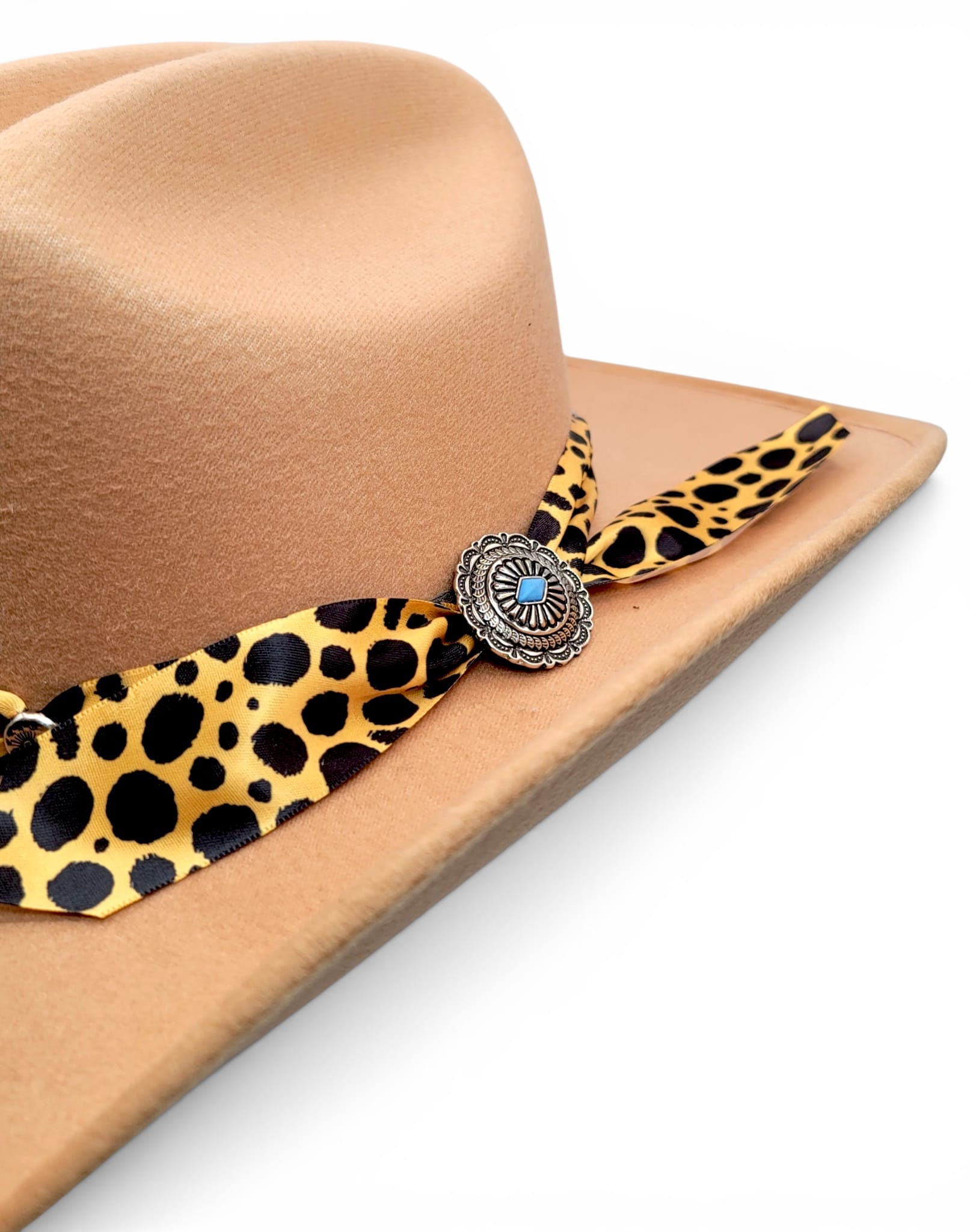 Hooch Women's Western Hat Women's Synthetic Felt Western Cowgirl Hats Honey Color Charlie Animal Print Band – Hooch Boots