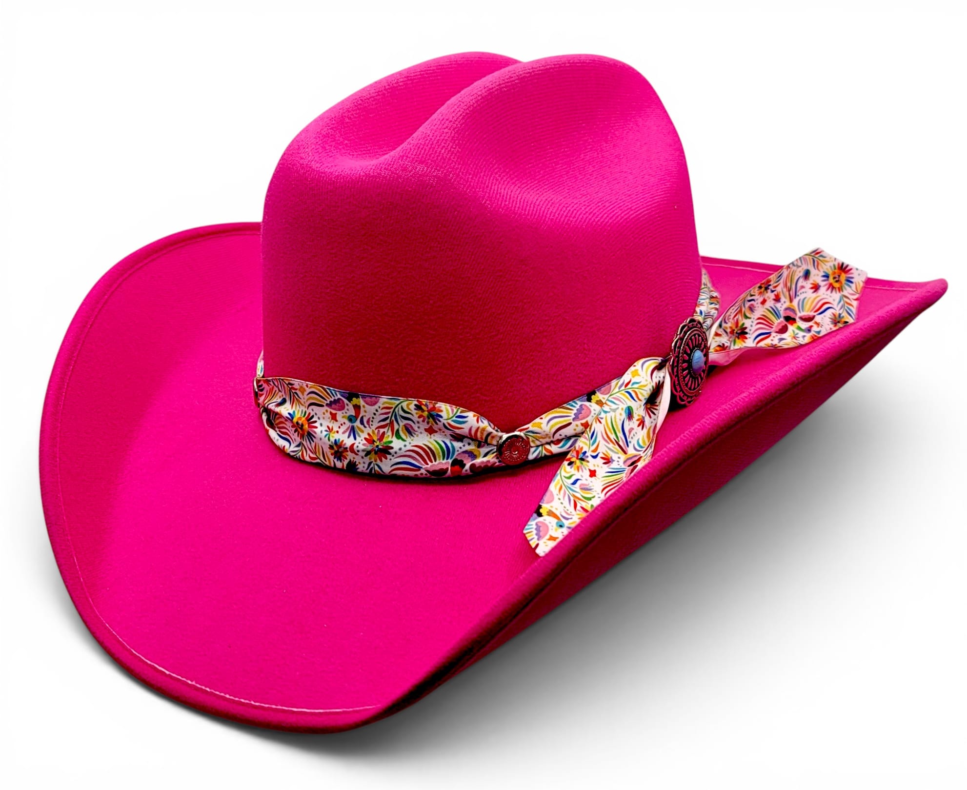 Hooch Women's Western Hat Women's Synthetic Felt Western Cowgirl Hats Pink Color Charlie Floral Band – Hooch Boots