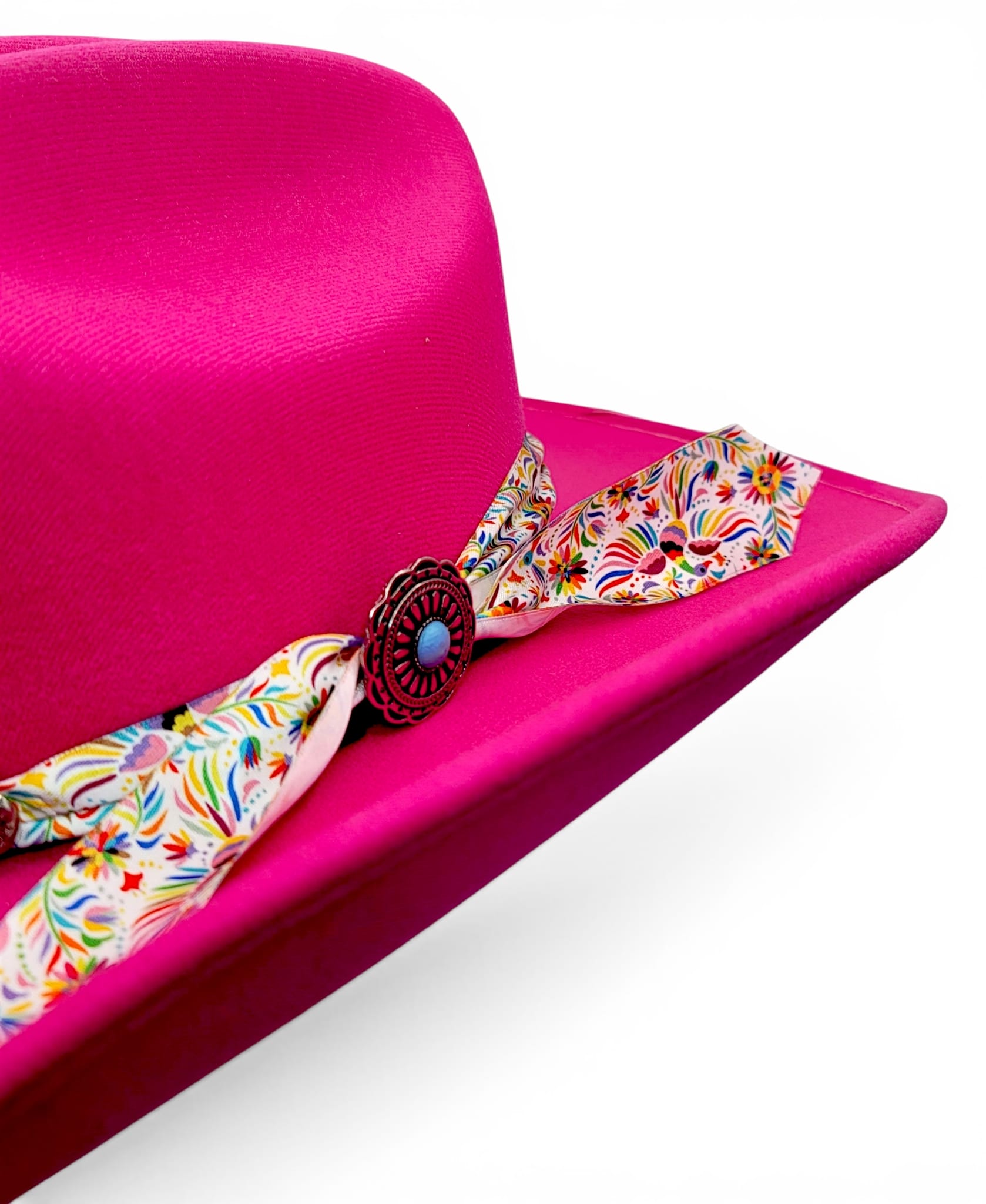 Hooch Women's Western Hat Women's Synthetic Felt Western Cowgirl Hats Pink Color Charlie Floral Band – Hooch Boots