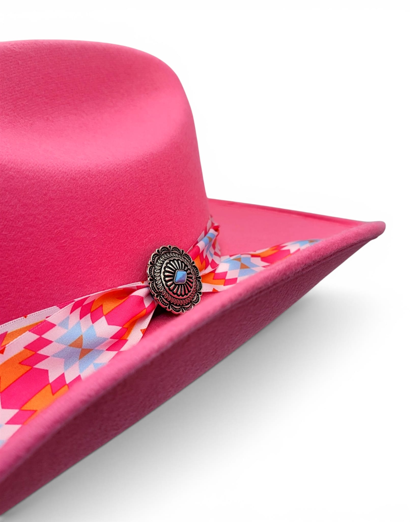 Hooch Women's Western Hat Women's Synthetic Felt Western Cowgirl Hats Pink Color Charlie Multicolor Band – Hooch Boots