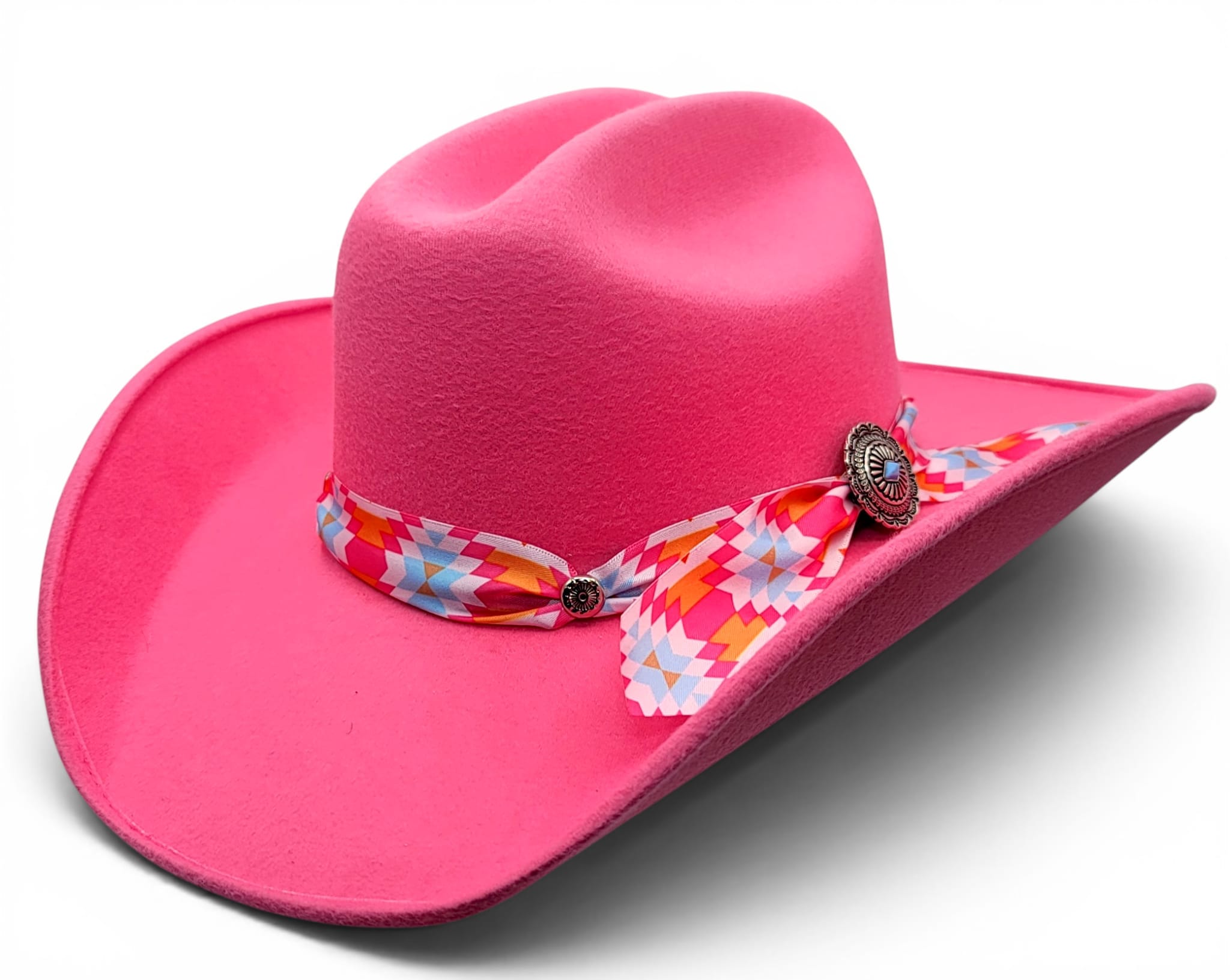 Hooch Women's Western Hat Women's Synthetic Felt Western Cowgirl Hats Pink Color Charlie Multicolor Band – Hooch Boots