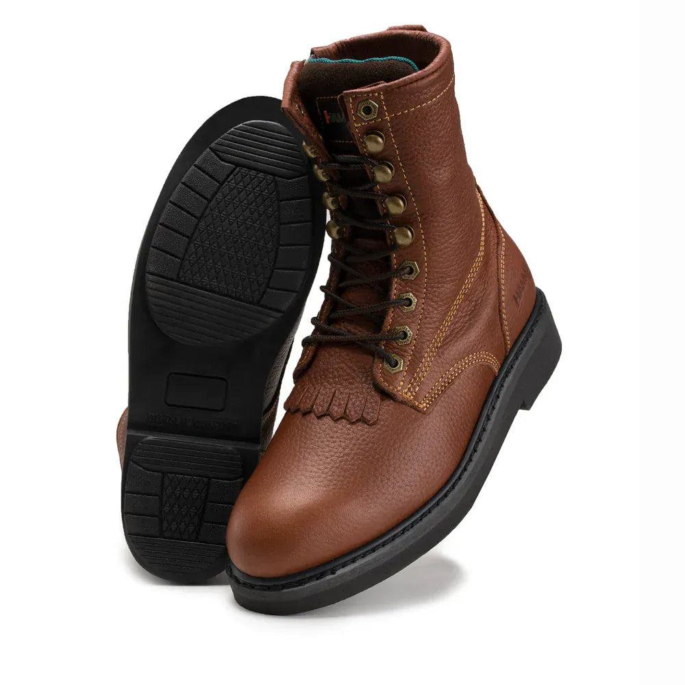 Joe Boots Boots Comfort Full Grain Leather Zipper and Lace Work Boots Brown Color - Hammer Boots