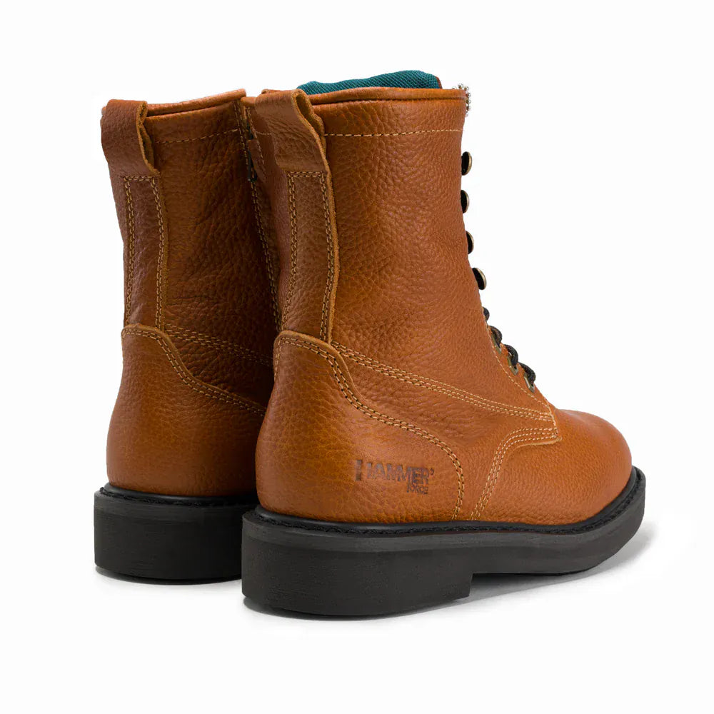 Joe Boots Boots Comfort Full Grain Leather Zipper and Lace Work Boots Tan Color - Hammer Boots
