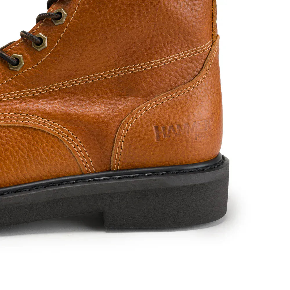 Joe Boots Boots Comfort Full Grain Leather Zipper and Lace Work Boots Tan Color - Hammer Boots