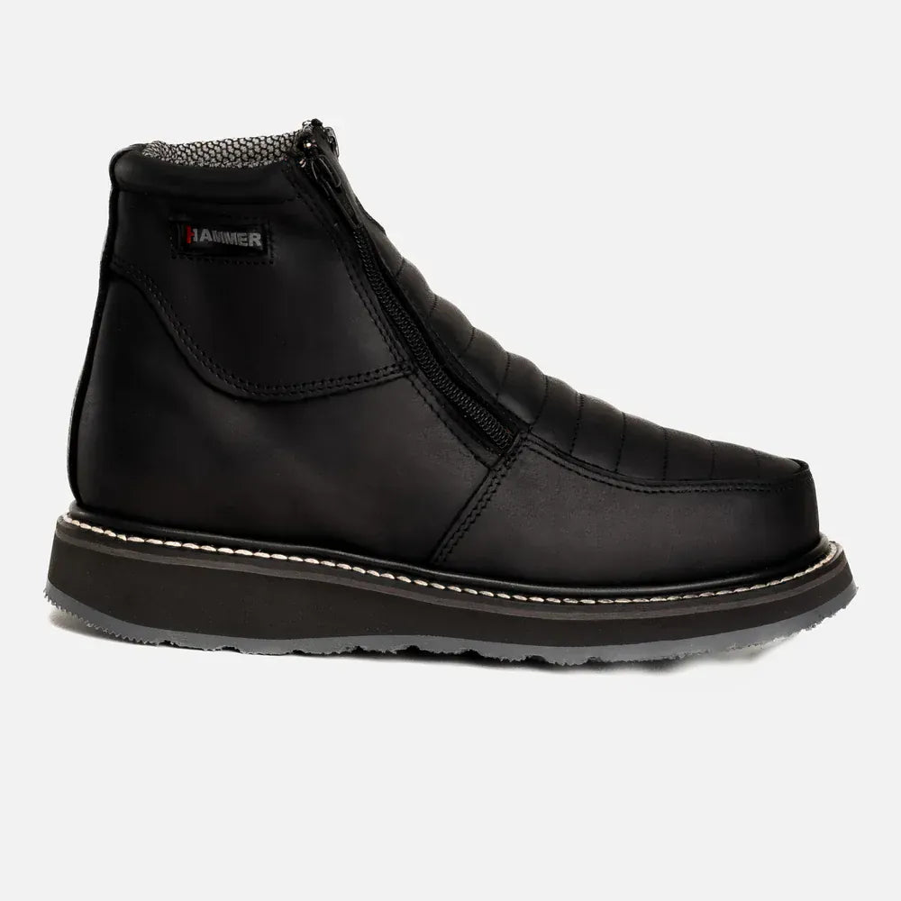Joe Boots Boots Double Zipper Comfort Work Boot Black Color - Hammer Boots